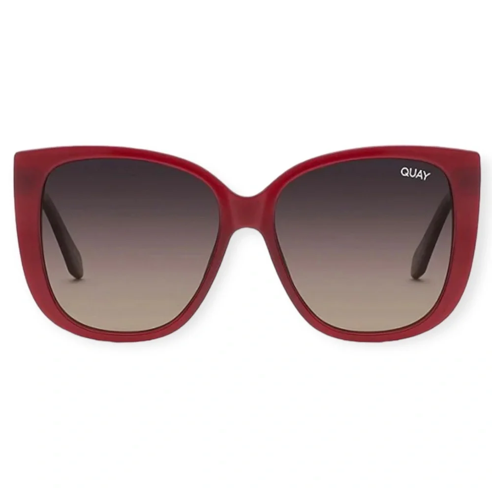 QUAY Ever After Sunglasses Polarized Spice Frame Smoke Taupe Gradient Lens NWT